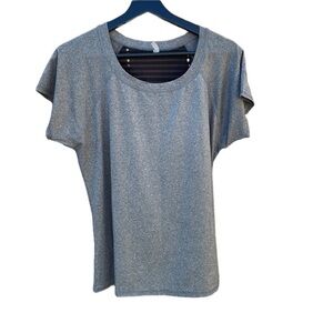 Threads 4 Thought size large short sleeve blouse, black and grey